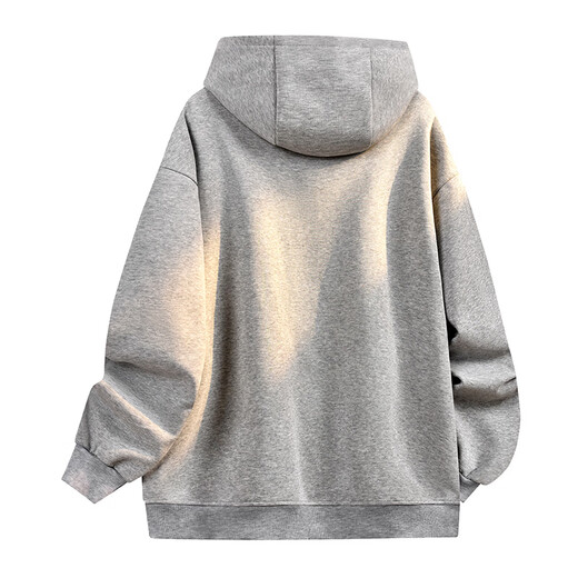 MMOPTOP heavyweight contrasting color cotton sweatshirt men's spring and autumn American couple hoodie New Year's casual jacket MWY31 floral gray L