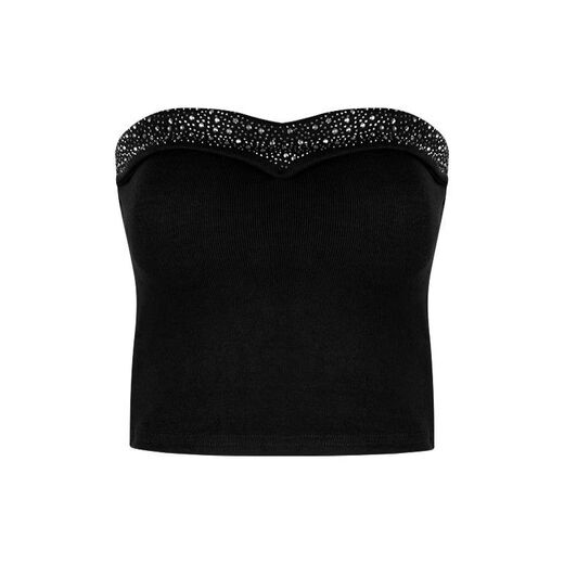 Lianxin's high-end heavy-duty diamond-encrusted tube top with breast pads for women to wear outside and for hot girls to wear short bottoming shirt vest black diamond-encrusted tube top with breast pads L suitable for 100-120 Jin Jin equals 0.5 kg