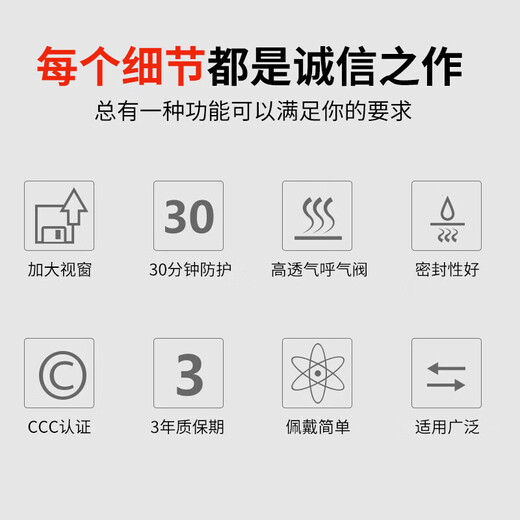 Gas mask fire mask anti-smoke fire mask 3C certified escape filter self-rescue respirator national standard 3C certified safety protection adult version