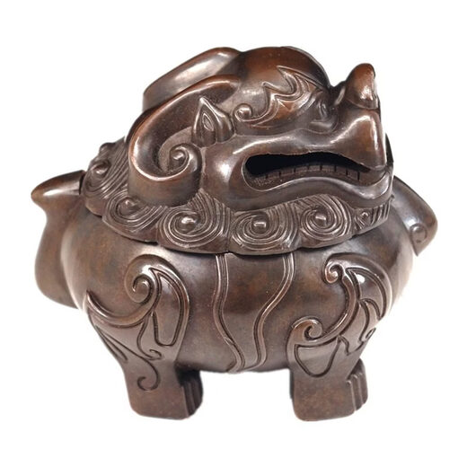 Shantou Lincun pure copper Suan Ni incense burner household tea ceremony ornaments imitation antique copper stove hair style stove