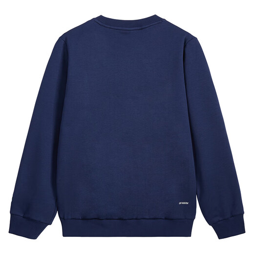 Li Ning (LI-NING) children's clothing children's sweatshirt boys autumn and winter new sweatshirt fashionable round neck plus velvet warm pullover casual sweatshirt deep navy blue 170