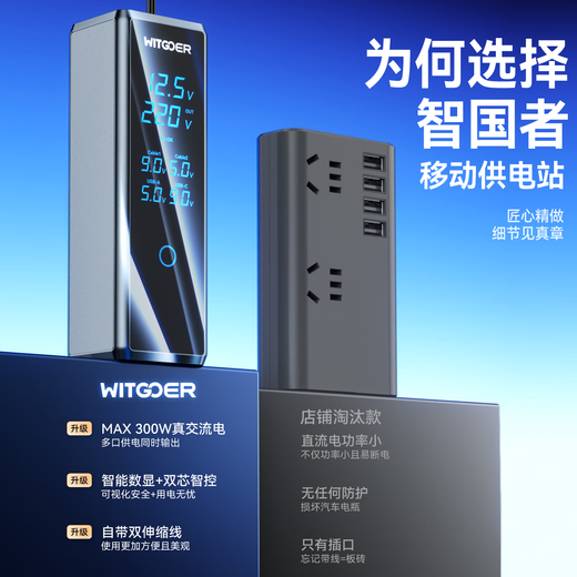 Wise Nation car inverter 12v24v to 220v car truck universal high-power cigarette lighting conversion transformer charger plug