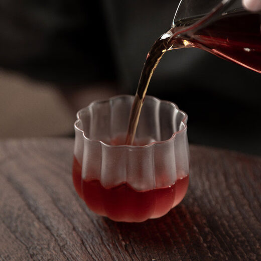 Fantasy Heat Resistant Glass Lotus Petal Small Tea Cup Master Single Cup Crystal Transparent Thickened Kung Fu Tea Set High Translucency