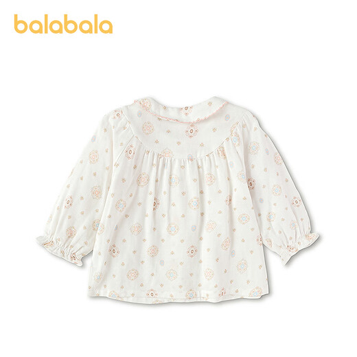 BALABALA Shopping mall same style BALABALA baby shirt baby top girls 2026 new baby doll shirt sweet and cute white tone 00311 73