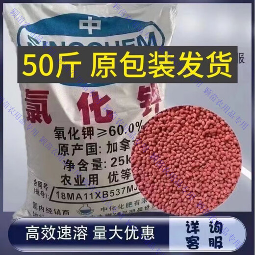 Agricultural potassium chloride Russian high-efficiency high-potassium flower instant fruit tree fertilizer vegetable general red potassium fertilizer original package express to towns