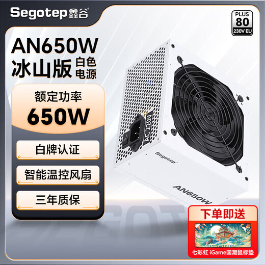 鑫谷（segotep）电源550W/650W/750W台式机电源AN系列白牌直出组装电脑台式机电源 80plus/3C认证  AN650W 冰山版 白牌 电源