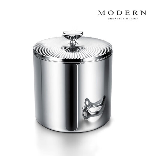 MPPMCK Nordic personality 304 stainless steel ice bucket modern MODERN light luxury creative champagne bucket red wine chilled double-layer ice ice bucket with lid