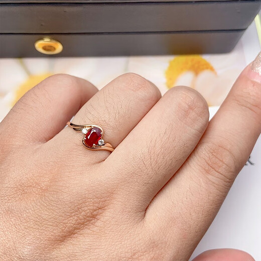 Eba 0.75ct natural pigeon blood red ruby ring colorful 18K gold diamond ring for girlfriend birthday gift ready for size 9-22 leave a message
