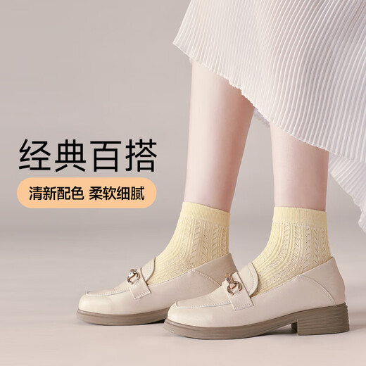 Jeanswest Jeanswest women's new winter mesh design skin-friendly breathable women's trousers (5 pairs) L6 gray blue + purple + pink + yellow + orange 6H38 one size fits all