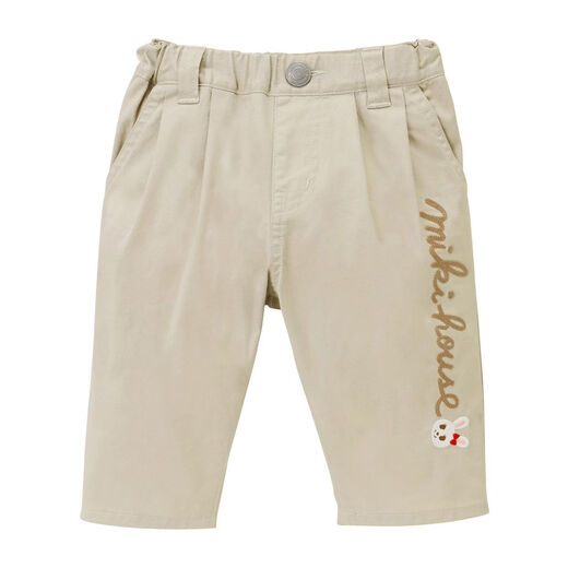 MIKIHOUSE children's pants Mickey House bunny & logo embroidered stretch pants children's clothing direct mail from Japan Indigo Blue (33) 130cm