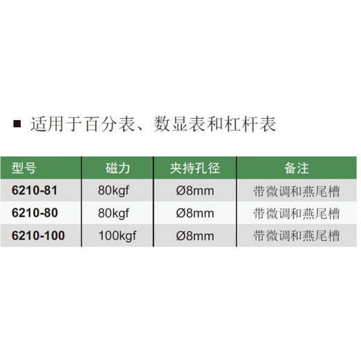 英示insize万向磁力表座6210-80 80KGf 100KGf 带微调6210-81英仕 6210-100