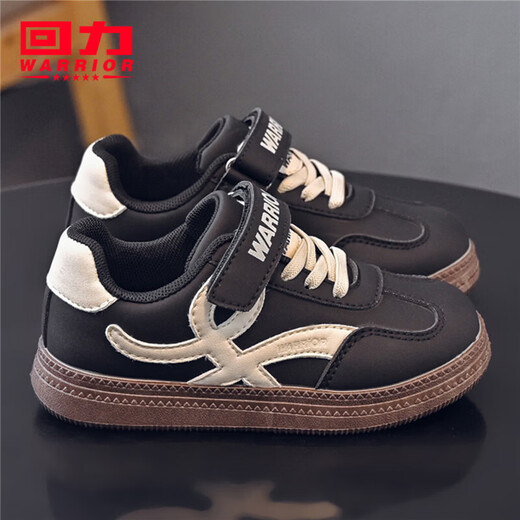 Pull back children's shoes children's low-top sports shoes 2026 spring new breathable boys' sneakers girls lightweight retro shoes black rice 26 inner length about 16.8cm