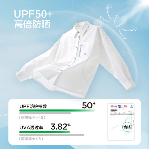 Zuoxi Boys' Shirt Long Sleeve Children's Sunproof Thin Jacket 2026 New Spring and Autumn Style White Shirt UV Protection White 170 cm