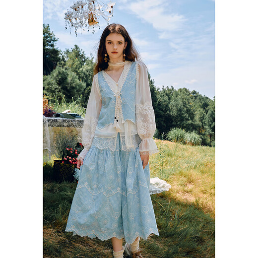 Wancaoyi (wancaoyi) 2026 spring new fashion suit H04111619 light blue S