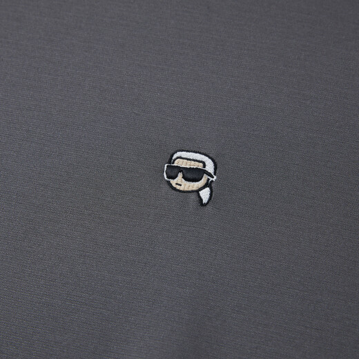Karl Lagerfeld casual and easy-to-match men's round neck loose short-sleeved T-shirt summer new men's clothing Lafayette gray 2XL (54)