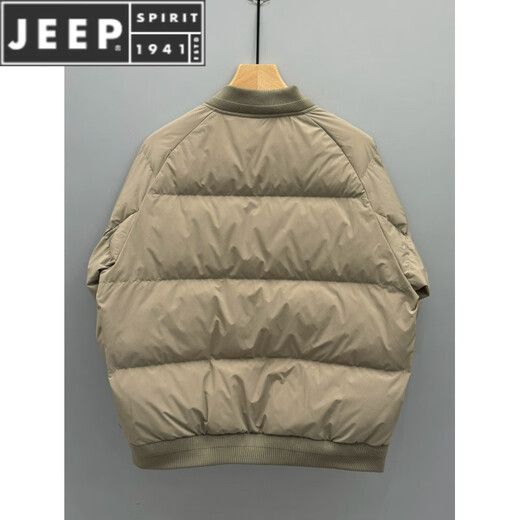 JEEP SPIRIT Winter New Men's Baseball Collar Down Jacket American Trendy Versatile Loose Thick Warm White Duck Down Jacket Men Champagne Color (High Quality Down Jacket) L Recommendation 100-115Jin Jin equals 0.5 kg