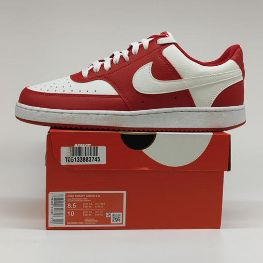 耐克（NIKE）男鞋板鞋 2026新款春季时尚运动鞋舒适耐磨低帮运动休闲鞋滑板鞋 COURT VISION/白红 【新年推荐】 44