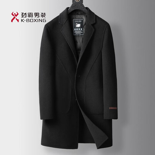 KBXNG Jinba 2025 winter men's mid-length double-sided woolen wool coat coat middle-aged business men's down jacket Brown Camel L (175)