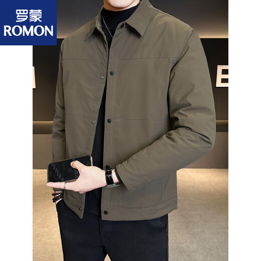 罗蒙（ROMON）轻薄羽绒服男冬季2025新款高端加厚行政夹克男装休闲外套 黑色 M 90-110斤
