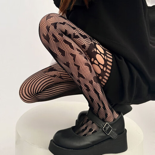 Women's Thin Anti-Snatch Invisible Safety Pants Beautiful Leg Socks Long Black Flesh Color Black + Hollow One-size-fits-all Size