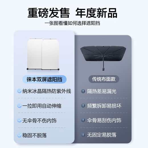 Car sunshade retractable curtain sun protection and heat insulation sunshade curtain car front windshield visor cover large - medium and large SUVVMPV light passenger minivan front shield丨upgraded anti-violet