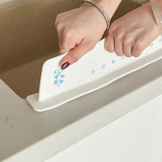 Fantasy blue flower fresh kitchen hand washing sink water retaining strip silicone water retaining plate ready stock