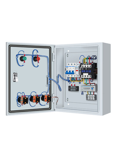 220V household water pump control box, one for use and one for backup float, 380V pressure gauge, one control and two-phase distribution box, single-phase water pump control box 0.75-4KW (economical type with short circuit 1