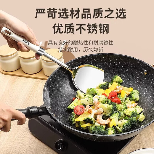 Chuang Wood Workshop spatula colander soup spoon set kitchen cooking spoon colander household cooking spatula stainless steel extended handle spatula food grade stainless steel