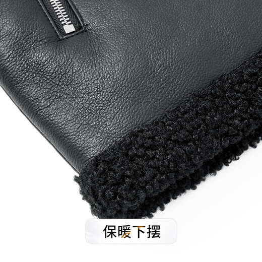 富鋌【麂皮绒仿羊羔毛内里】男士皮衣男款冬季防风保暖重工翻领皮夹克