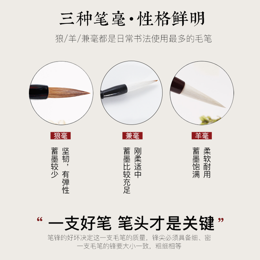 Chinese painting tools and calligraphy special for beginners small regular script langhao calligraphy practice pen set and scientific Dabaiyun official script regular script soft pen lake pen four treasures of the study langhao 1 piece - large size