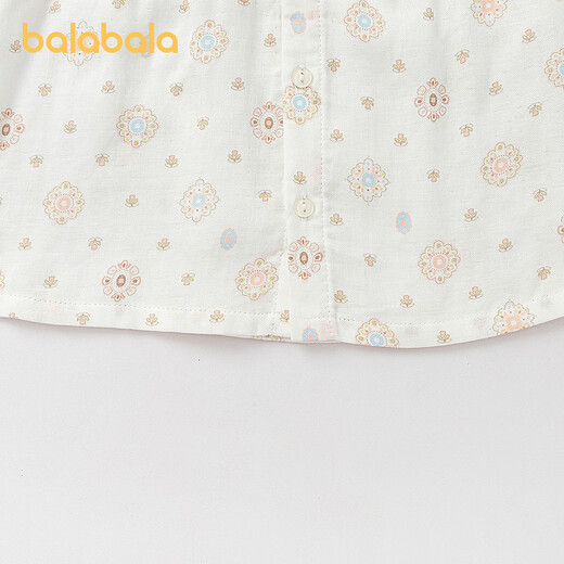 BALABALA Shopping mall same style BALABALA baby shirt baby top girls 2026 new baby doll shirt sweet and cute white tone 00311 73