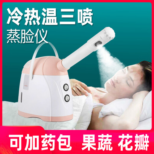 Golden Rice facial steamer, hot and cold double spray, moisturizing facial steamer, spray instrument, beauty instrument, hot spray, beauty salon, cold spray machine, facial opening pores, moisturizing, rejuvenating, facial cleansing, hot and cold multi-purpose, upgraded model