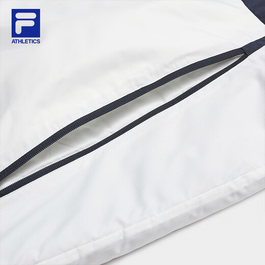 FILA Official Men's Cotton Clothes 2026 Spring New Outdoor Sports Comfortable Warm Color Blocked Hooded Jacket Snow White-WT L 175/96A/L