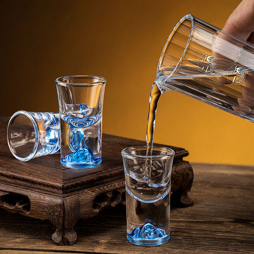 Light luxury crystal glass white wine glass set for home use Chinese-style one-cup small wine glass two-quarter wine set transparent handleless 10 pots 10 cups + golden deer cup holder