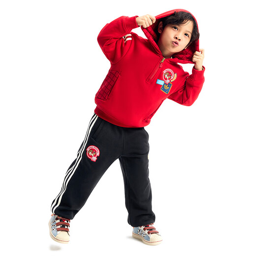 Adidas (adidas) Children's Clothing 2026 New Year Model Men's and Large Children's Toy Story Plush Children's Hooded Sweatshirt Pullover KS3167 KS3167 Light Scarlet 152