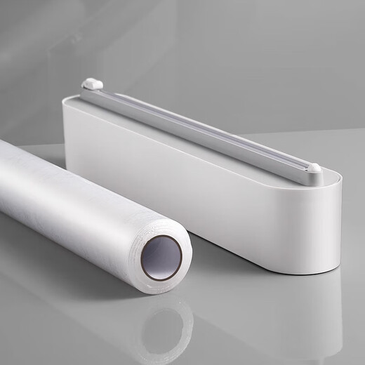 Hongzhijing selects German brand magnetic cling film cutter, household cling film special cutting box, food grade cling film, fashionable black cutter + 50 meters cling film 1