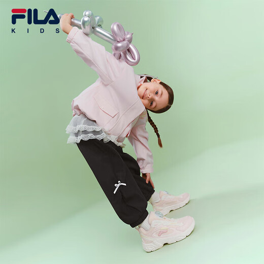 FILA children's shoes running shoes 2026 spring boys and girls knob buckle sports shoes pine cone