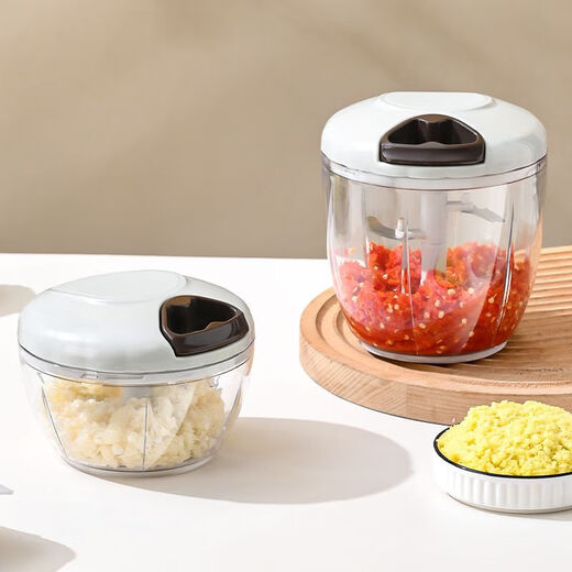 OIMG Japanese household vegetable cutter, garlic mince, small minced garlic, minced pepper, puree, baby food supplement artifact powder 500ML, stirred garlic/minced meat/crushed ice/supplementary food/sauce