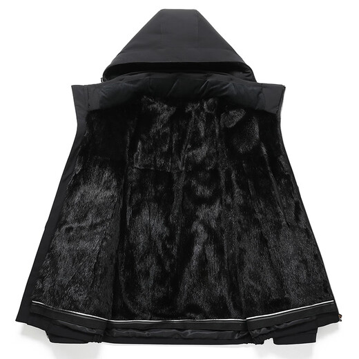 CHEVALPES international first-line brand pie overcome men's mink liner whole mink fur integrated fur hat removable thickened black whole mink liner + rabbit fur sleeves detachable hat one size fits all 48/170 recommended weight 100-125 Jin Jin equals 0.5 kg