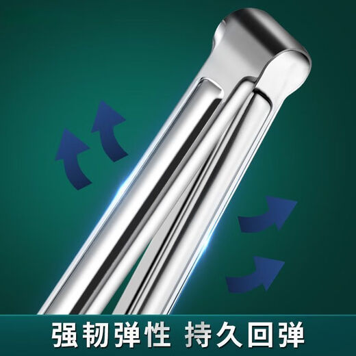 Runhuanian thickened 316 stainless steel three-line food tongs kitchen food tongs baking bread tongs vegetable tongs steak barbecue tongs 201 antibacterial three-line pure steel 15cm