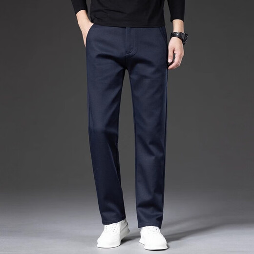 NASAOVER light luxury men's high-end casual pants autumn and winter loose elastic business stretch straight pants brand men's trousers high-end gray returnable with shipping insurance 8032 33 waist 2 feet 6