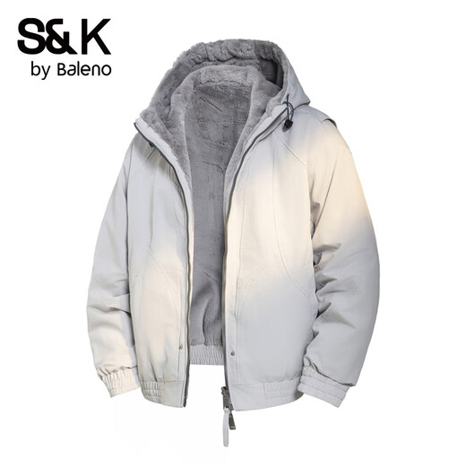 Baleno S&K series mountain carving imitation mink velvet thickened double-sided cotton jacket for men to overcome the winter warm cotton jacket Cocoa M recommended 100-120Jin Jin equals 0.5 kg
