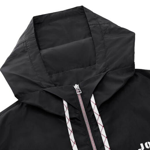 九牧王【商场同款】男装夹克男26春季新款时尚百搭连帽字母茄克外套男JX 时尚版+乌黑+DJ26V12429 2XL 185/104(54)