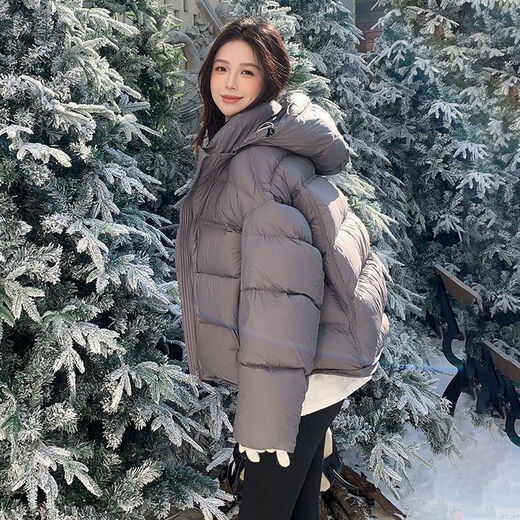 Woodpecker (TUCANO) down jacket for women, short, small, 2025 new winter, great-looking, popular winter clothing, thickened white duck down, matt gray, high loft duck down, M 125-145Jin Jin is equal to 0.5 kg