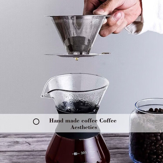 Chunian 304 stainless steel coffee filter 1200 mesh hand-brewed coffee filter funnel double layer filter-free tea filter without base 304 stainless steel 1200 mesh extra large 1-6 cups 1200 mesh double layer filter