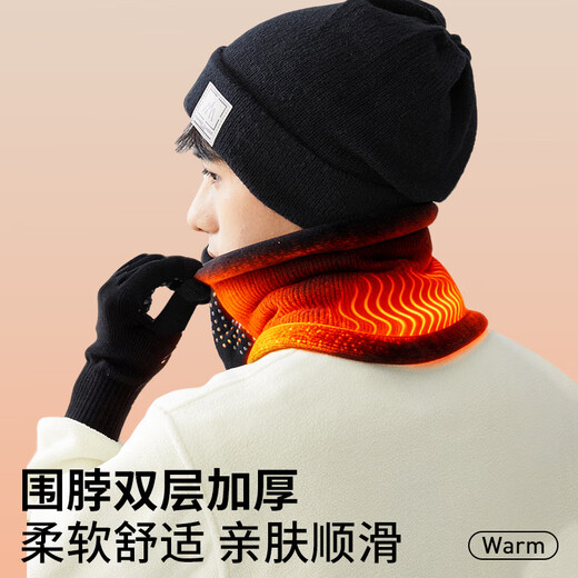 Ousen-gorro de lana cálido para hombre, bufanda de terciopelo, guantes tejidos, traje de tres piezas, protección para los oídos, máscara de viento frío, sombrero de algodón