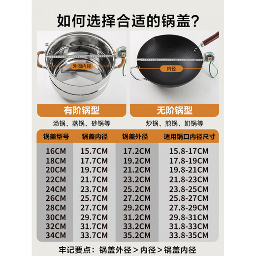 Fissler imported from Germany the same style of stand-up tempered glass pot lid transparent steamer soup pot electric pot casserole household 32cm cooking 20CM can stand up wood grain handle pot lid wide edge stainless steel