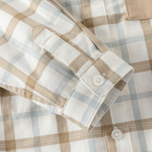 DAVE&BELLA children's shirt 2026 spring new pure cotton boys plaid shirt male baby jacket casual children's top plaid in stock 100 cm (recommended height 90-100cm)