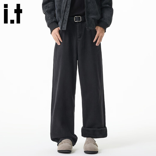 ШОКОЛАДНЫЕ черные бархатные джинсы для мужчин 2025, осень и зима, утолщенные теплые прямые брюки в стиле ретро, черный бархат, рекомендуется размер 2XL 150Jin Jin = 0,5 кг -170Jin Jin = 0,5 кг