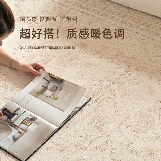 DONOYA Doroya Living Room Carpet Light Luxurious and High-Level No-Wash 2025 New Waterproof and Antifouling Cream Style Carpet Bedroom Dirty Resistant and Non-Slip S Imitation Cashmere-Dye Spring Clothes 300 400Cm Classic and Versatile, Never Go Wrong